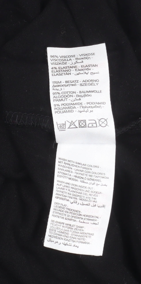 Peacocks Women Black Long Lace Trim Open Coatigan Size 16