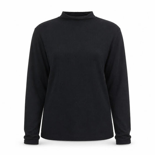 River Island Women’s Black Mock Neck Long Sleeve Slim Fit Jersey Top Size 14