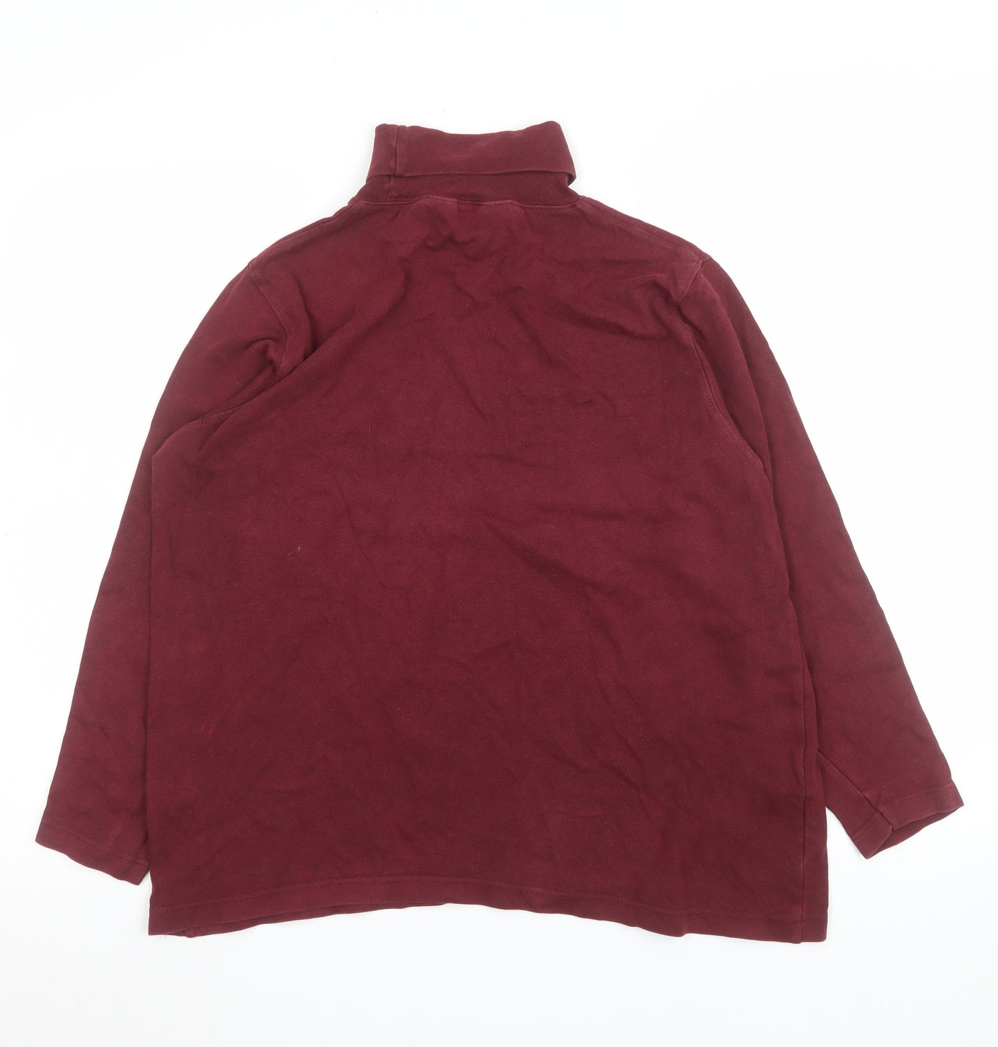 Debenhams Women’s Red Long Sleeve Roll Neck Cotton Top Size 14