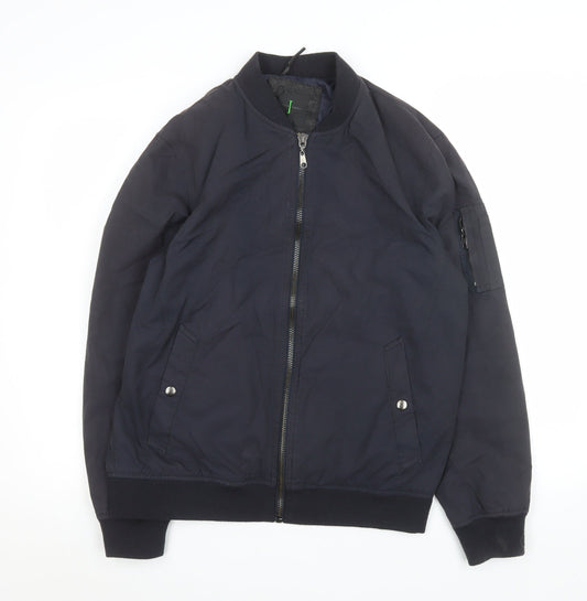 Jasper Conran Men’s Blue Bomber Jacket Size M 40in Cotton Nylon