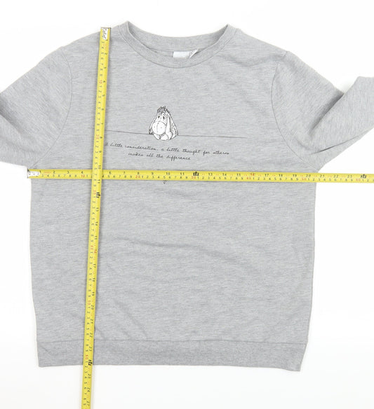 Disney Women’s Grey Eeyore Long Sleeve Crew Neck T-Shirt S