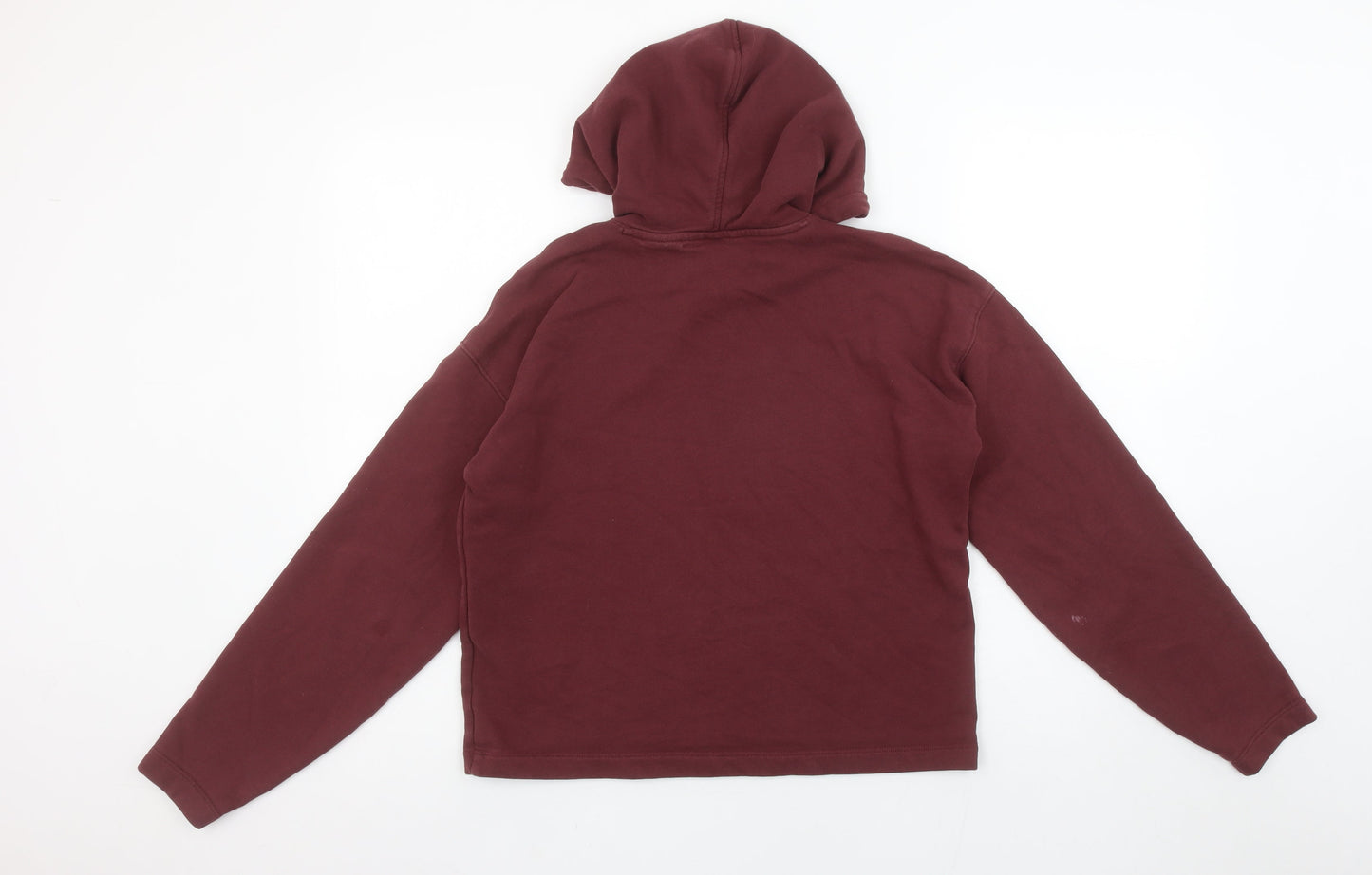 Timberland Women's Burgundy Hoodie XS Cotton Blend Logo Pullover