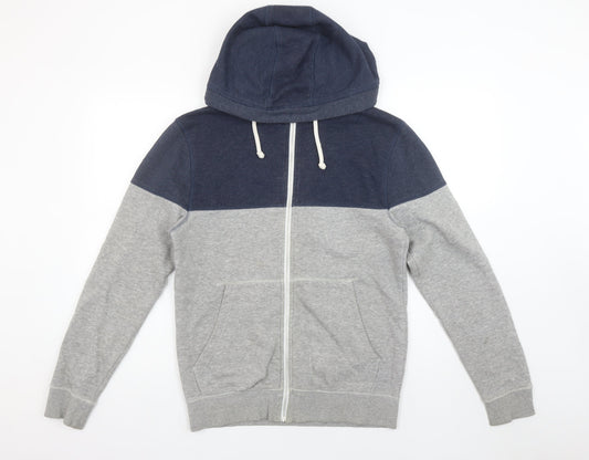 H&M Divided Men's Grey Blue Full Zip Hoodie Size S