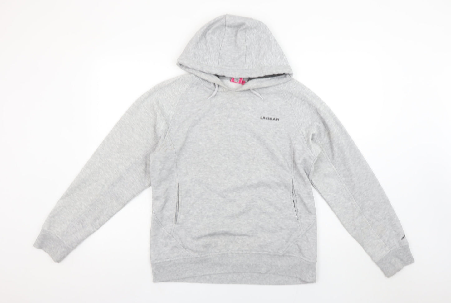 LA Gear Women’s Grey Pullover Hoodie Size 12 Soft Fleece Sweatshirt