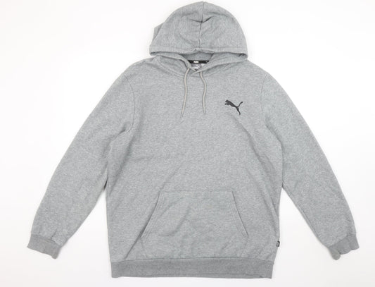 Mens UK L Regular PUMA Grey Pullover Hoodie