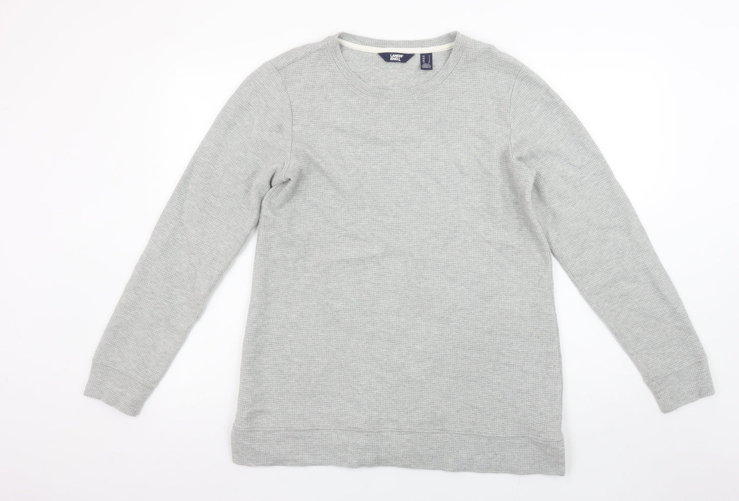 Mens UK S Regular Lands' End Grey Pullover Sweatshirt