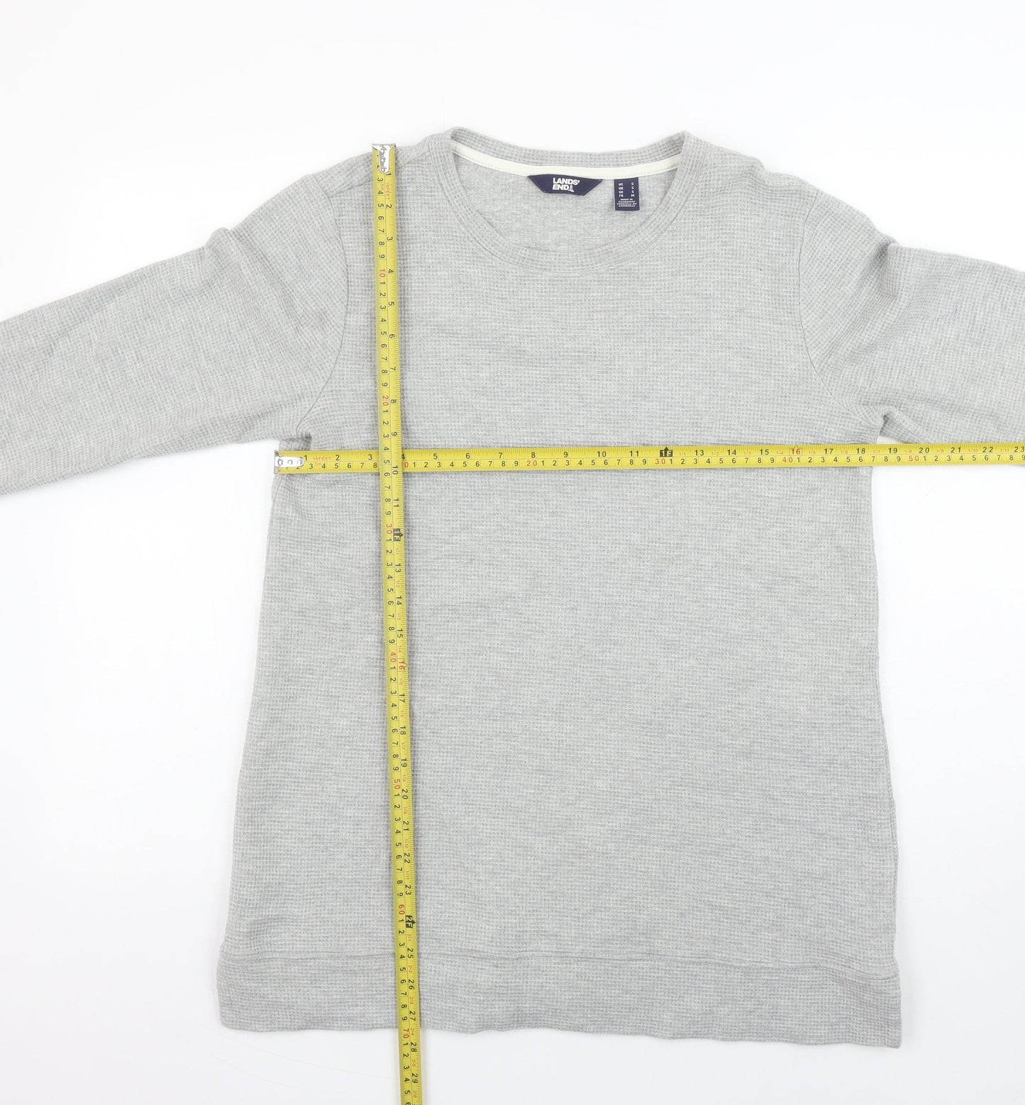 Mens UK S Regular Lands' End Grey Pullover Sweatshirt