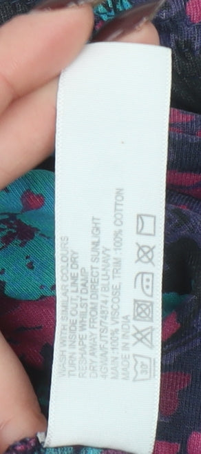 Womens UK Size 10 FatFace Multicoloured Viscose Blend Blouse