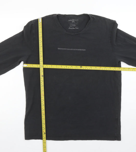 Calvin Klein Jeans Men's Black 2XL Long Sleeve Stretch T-Shirt
