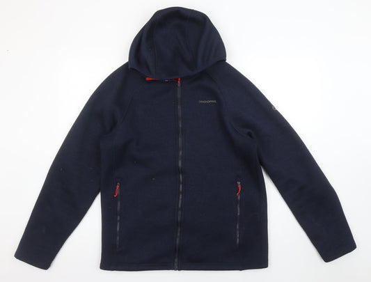 Craghoppers Men's Blue Fleece Hooded Jacket M Outdoor Full Zip