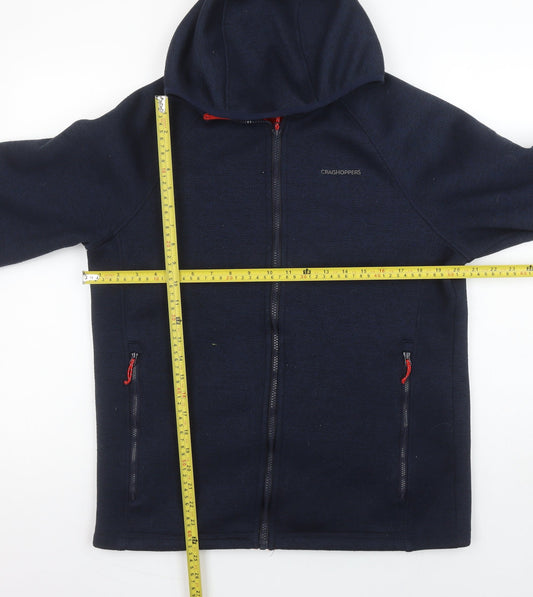 Craghoppers Men's Blue Fleece Hooded Jacket M Outdoor Full Zip