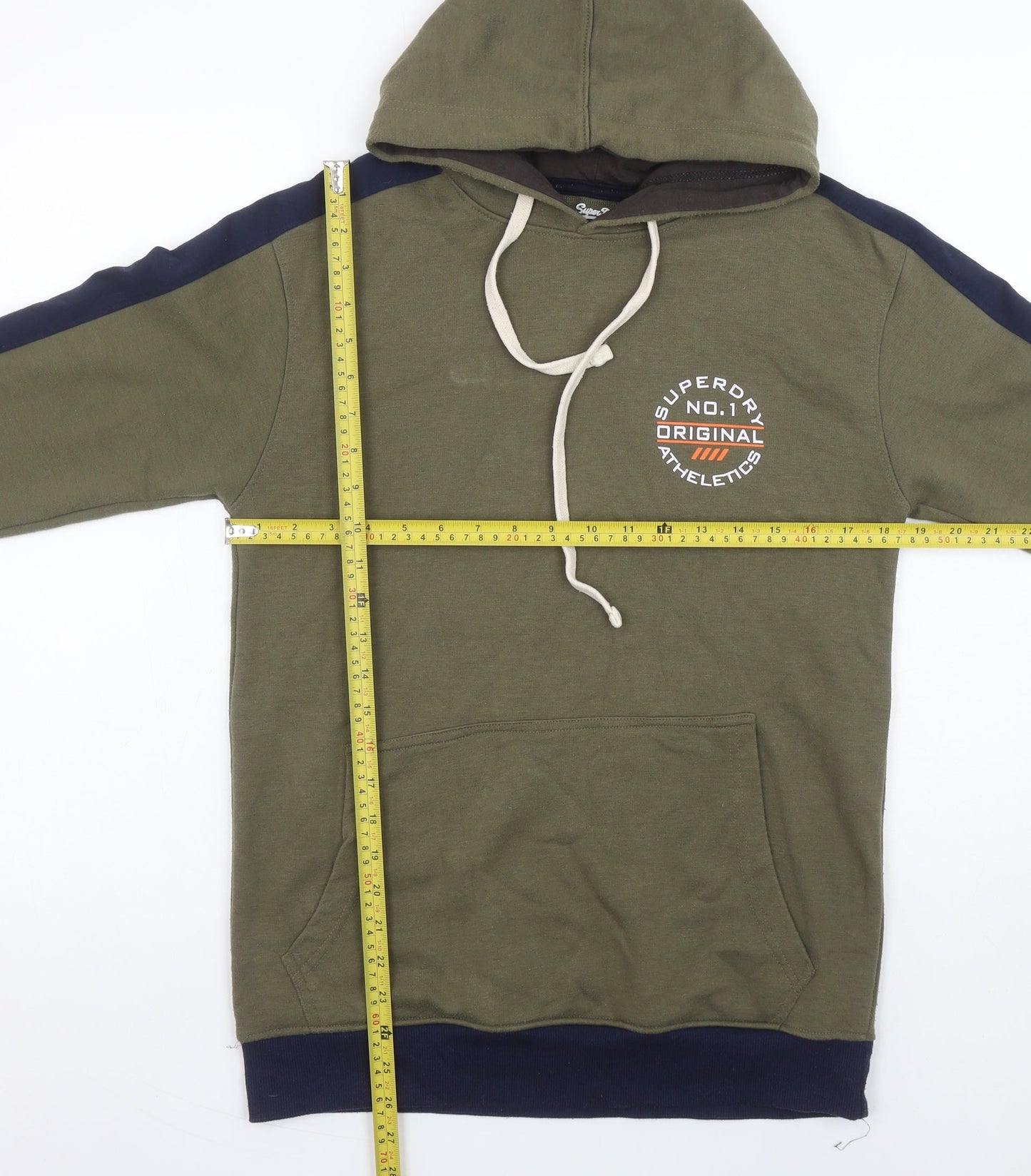 Mens UK L Regular Superdry Green Pullover Hoodie