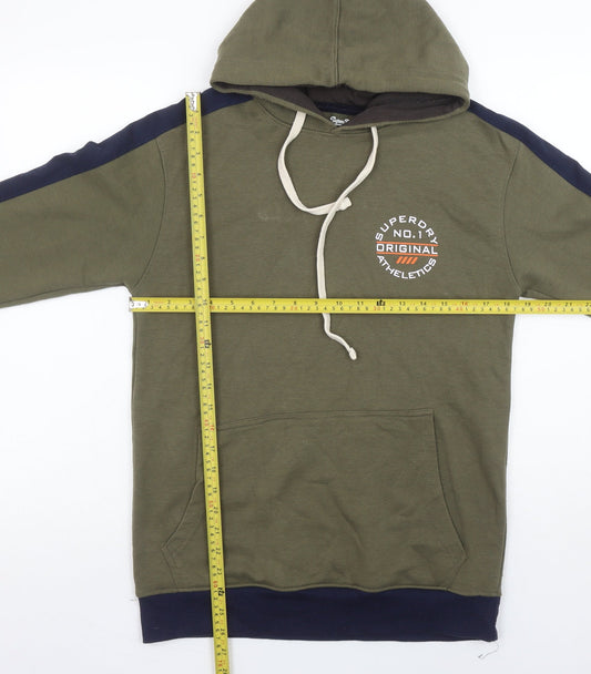 Mens UK L Regular Superdry Green Pullover Hoodie