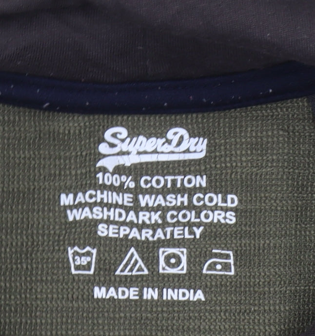Mens UK L Regular Superdry Green Pullover Hoodie