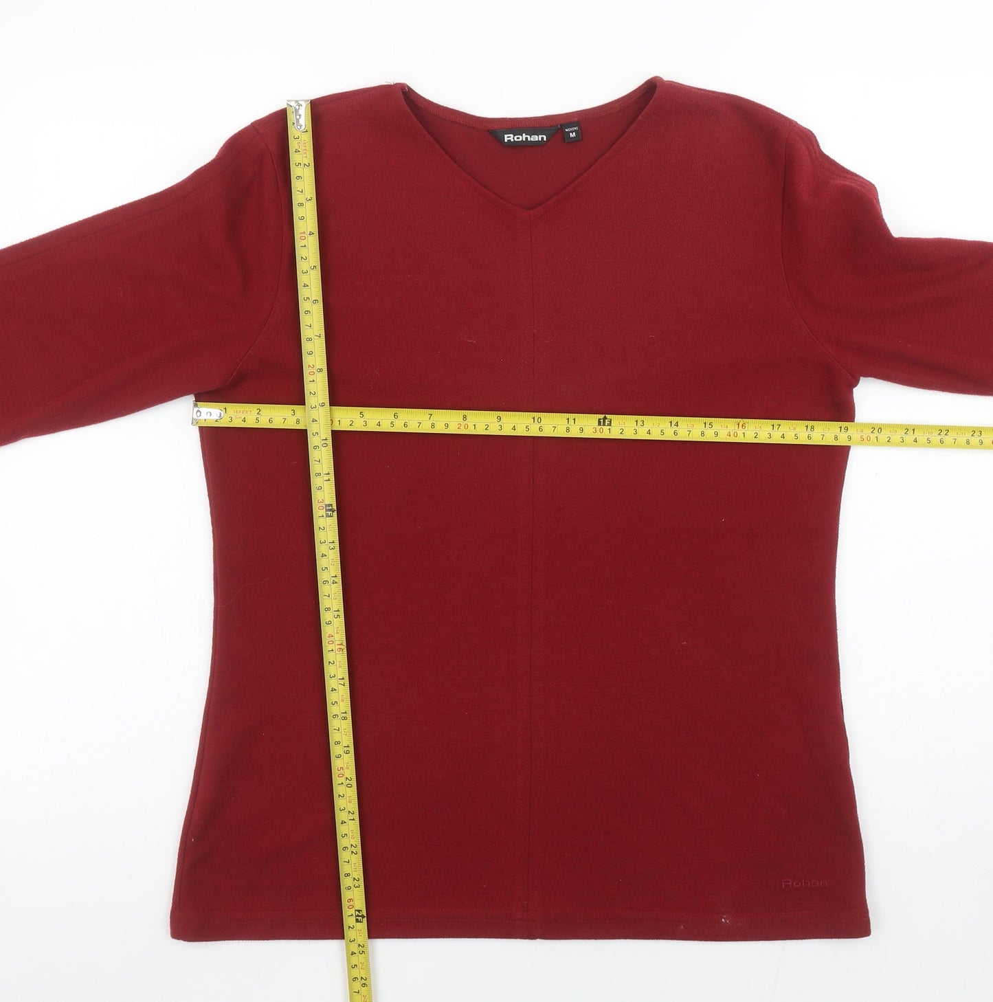 Rohan Womens Red Pullover Sweatshirt V-Neck Long Sleeve M