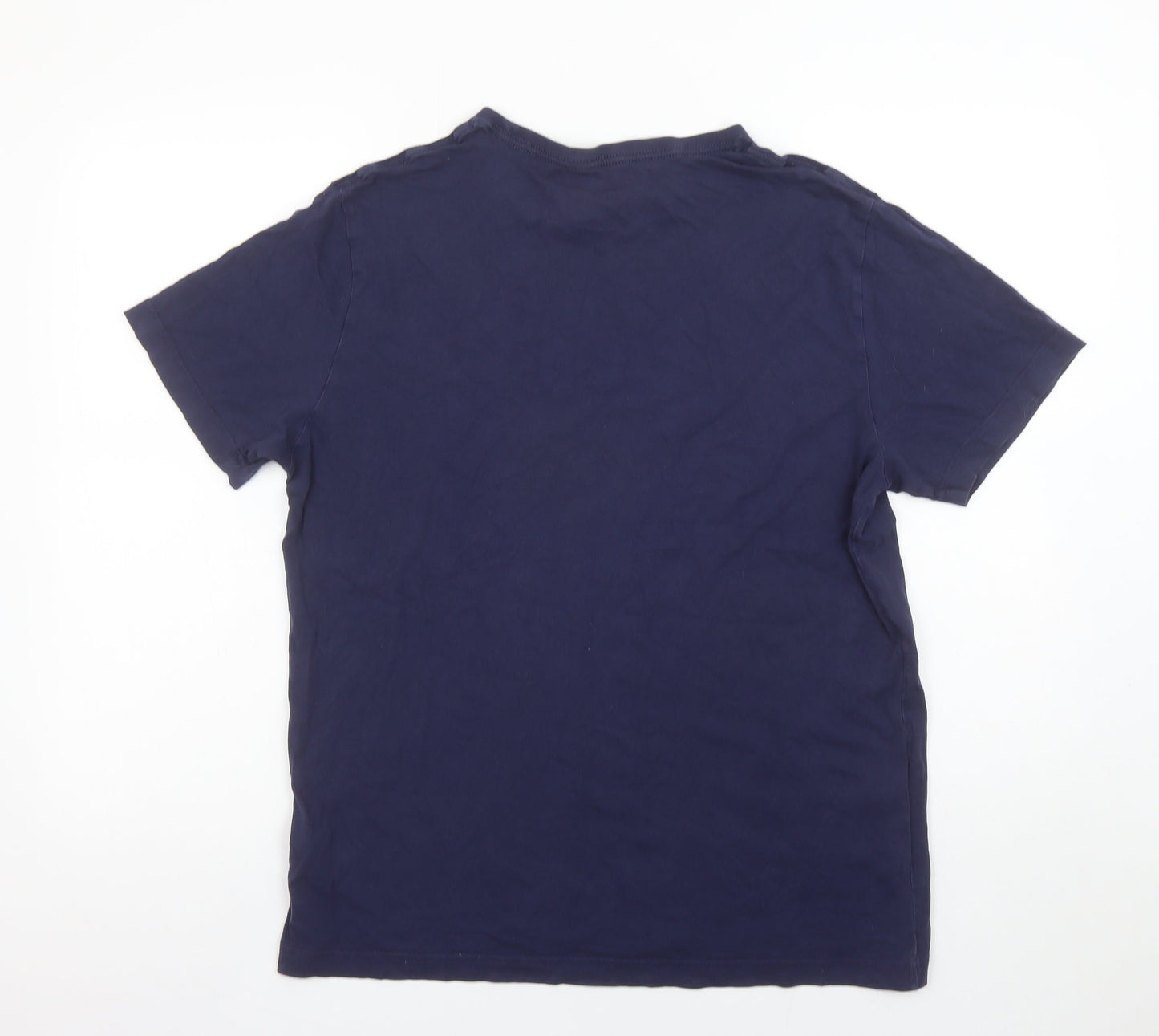 Puma Men Blue L Regular Fit Crew Neck Short Sleeve T-Shirt