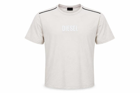 Diesel Men's Beige Cotton Stretch Logo T-Shirt Size S