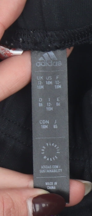 Adidas Unisex Baby Black 12-18M Elastic Waist Active Shorts