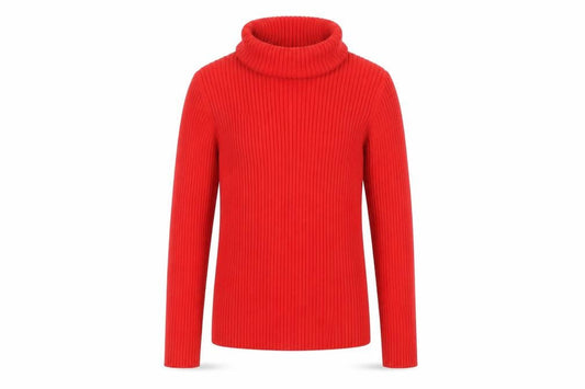 Next Girls Red Roll Neck Ribbed Pullover Jumper Age 8 Years Wool Blend
