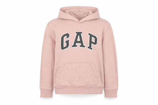 Gap Girls Pink Logo Pullover Hoodie 10-11 Years Fleece Cotton Blend