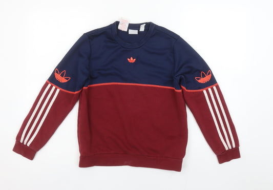 Adidas Girls Multicoloured 11-12 Years Crew Neck Pullover Sweatshirt