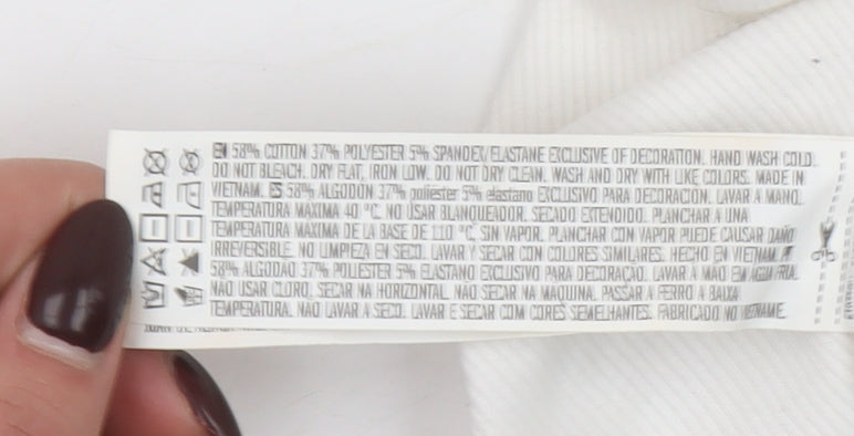 Forever 21 Women's White Collared Short Sleeve Shirt Dress Size S