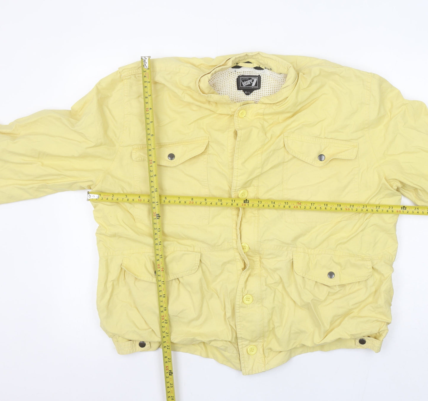 Eaton Leisure 7 Men's Yellow Cotton Button Casual Lightweight Jacket L