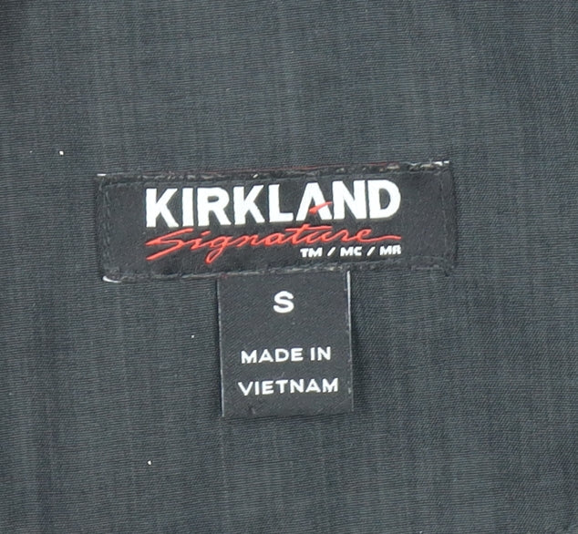 Kirkland Signature Womens Black Hooded Long Rain Coat Size S