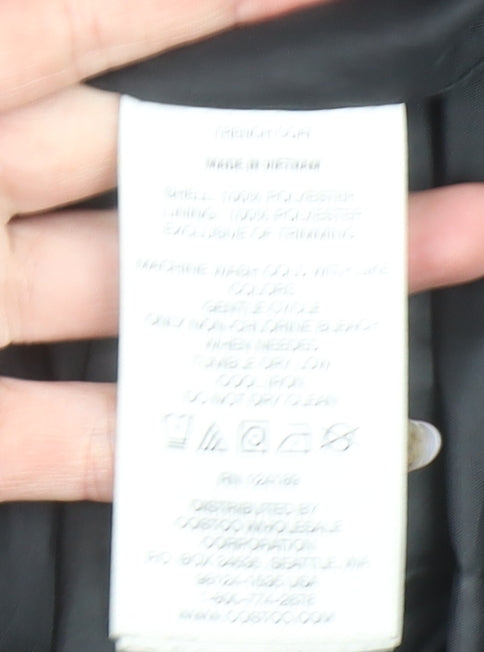 Kirkland Signature Womens Black Hooded Long Rain Coat Size S