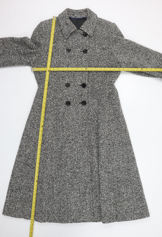 Laura Ashley Women’s Grey Wool Blend Long Pea Coat UK 14