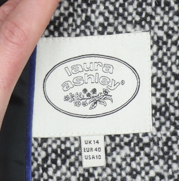 Laura Ashley Women’s Grey Wool Blend Long Pea Coat UK 14