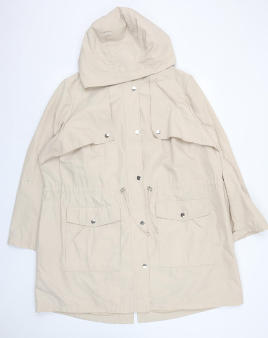 Marks and Spencer Women’s Beige Hooded Parka Coat Size 22