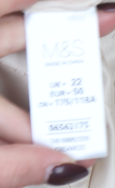 Marks and Spencer Women’s Beige Hooded Parka Coat Size 22