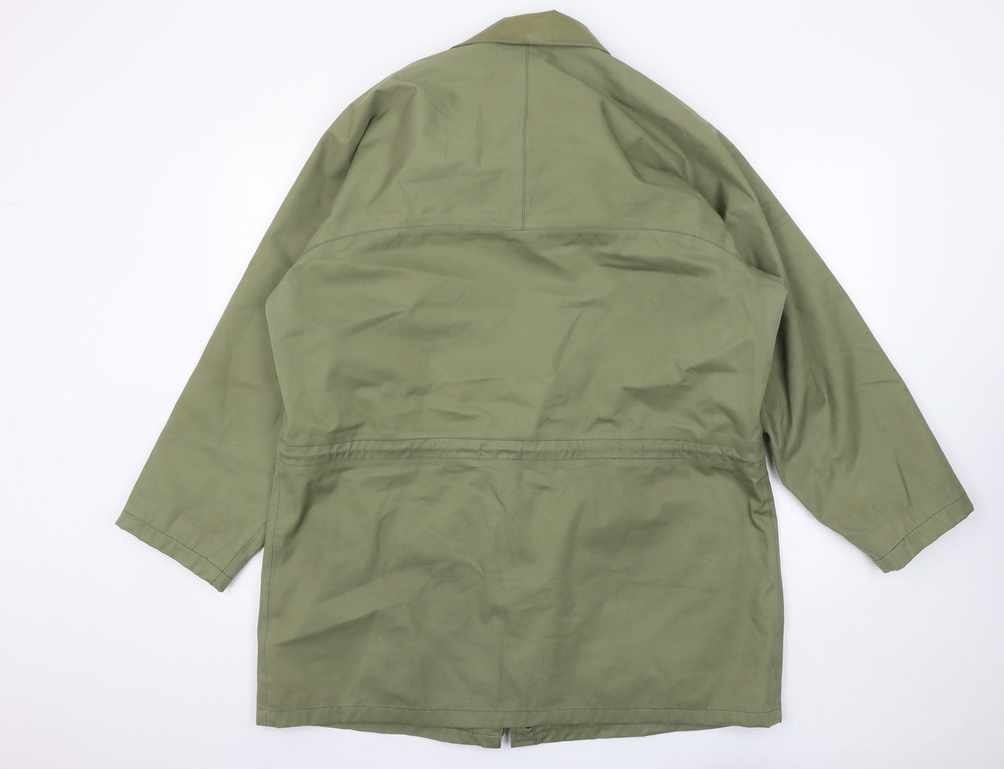 Grenfell Men’s Green L Mid-Length Rain Coat Cotton Lined Jacket