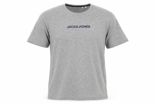 Jack & Jones Men's Grey Crew Neck Short Sleeve Cotton T-Shirt L