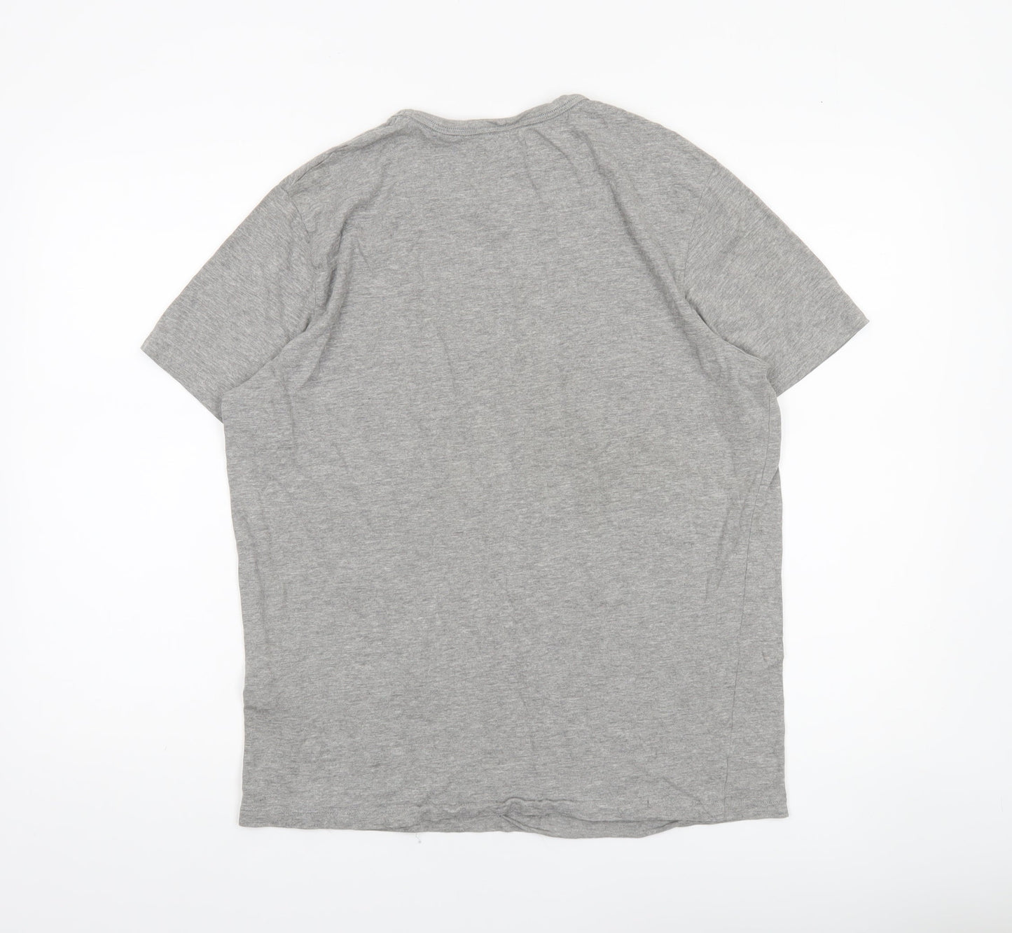 Jack & Jones Men's Grey Crew Neck Short Sleeve Cotton T-Shirt L