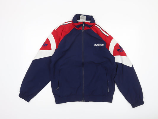 Adidas Boys Blue Red Colourblock Full Zip Track Jacket 14 Years