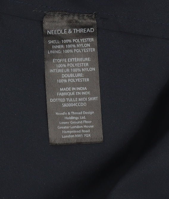 Needle & Thread Women's Blue A-Line Polka Dot Tulle Midi Skirt UK 10