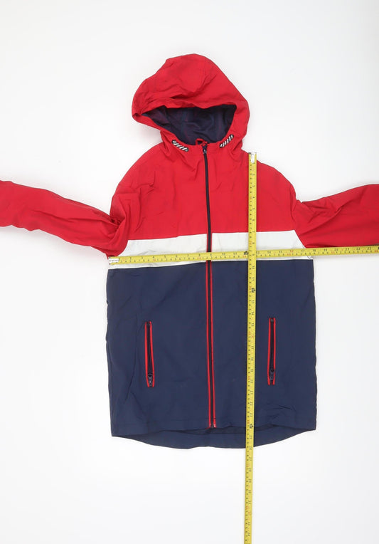 St. Bernard for Dunnes Stores Men's Red Blue Hooded Windbreaker Jacket 34in