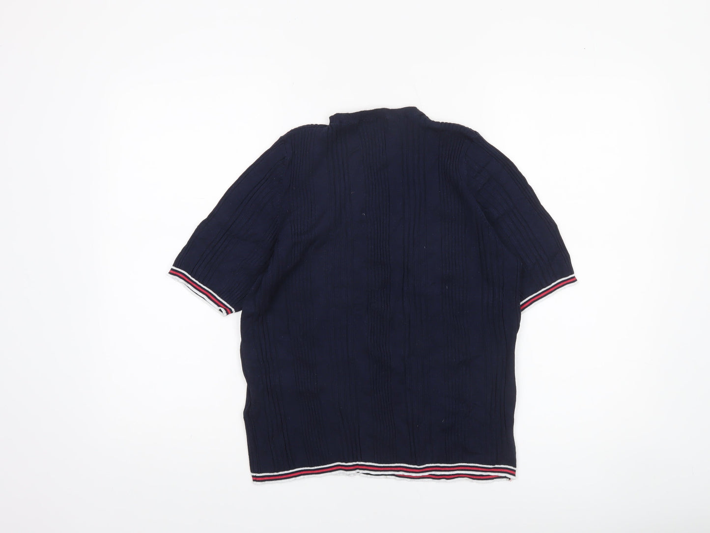 Marks and Spencer Women's Blue Short Sleeve Knit Jumper UK 18