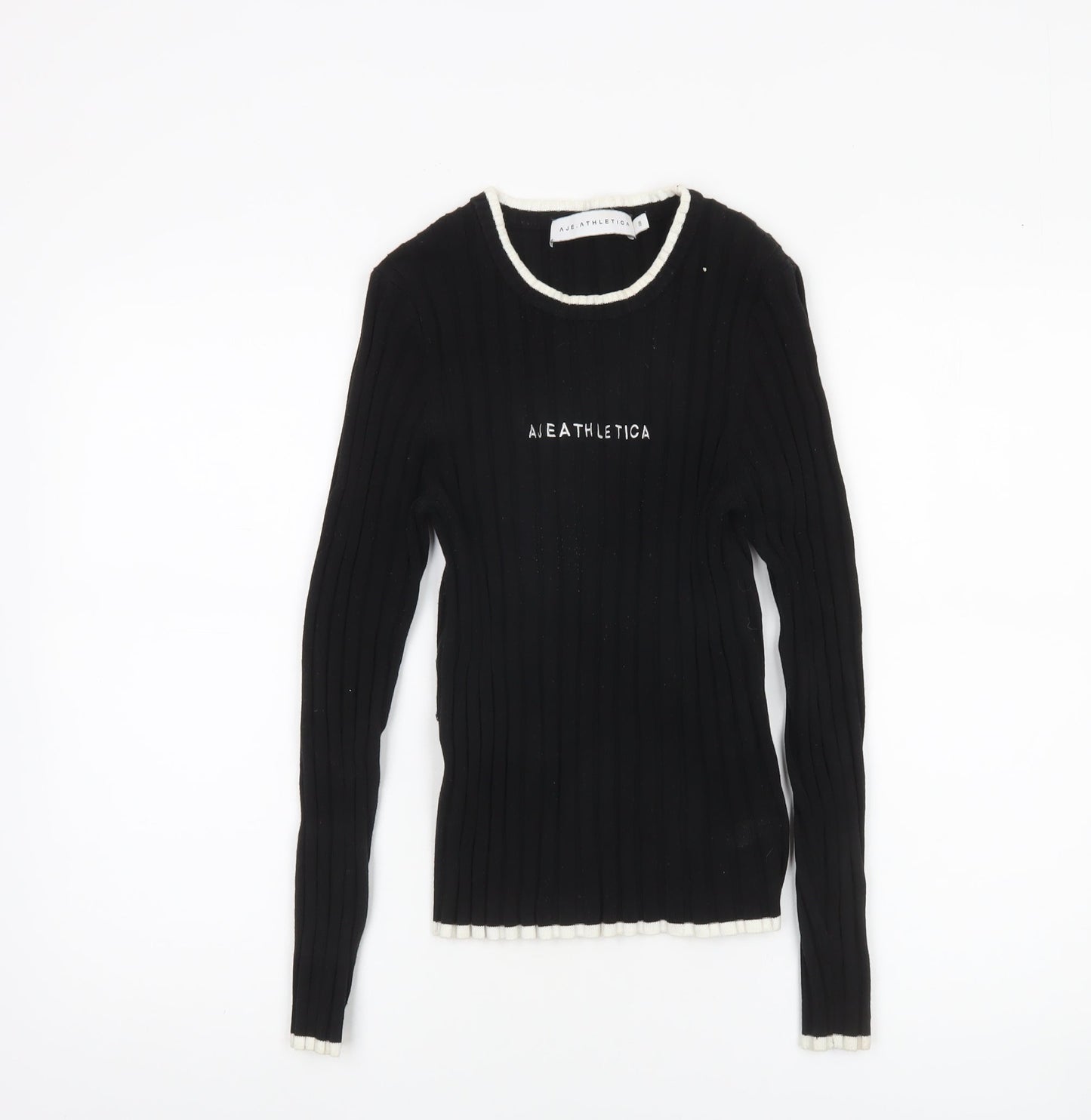 Aje Athletica Women's Black Size 8 Knit Slim Fit Jumper