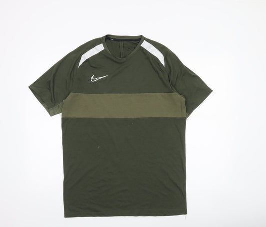 Nike Men's Green Dri-Fit Athletic T-Shirt Size M Short Sleeve