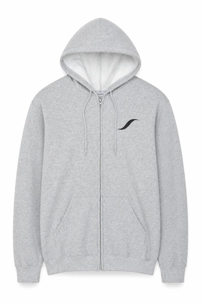Gildan Men's Grey Full Zip Hoodie Medium Heavyweight Gym Member Sweatshirt