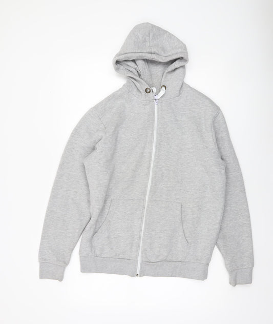 R.W.C Men’s Grey Full Zip Hoodie Sweatshirt Size L Regular Fit