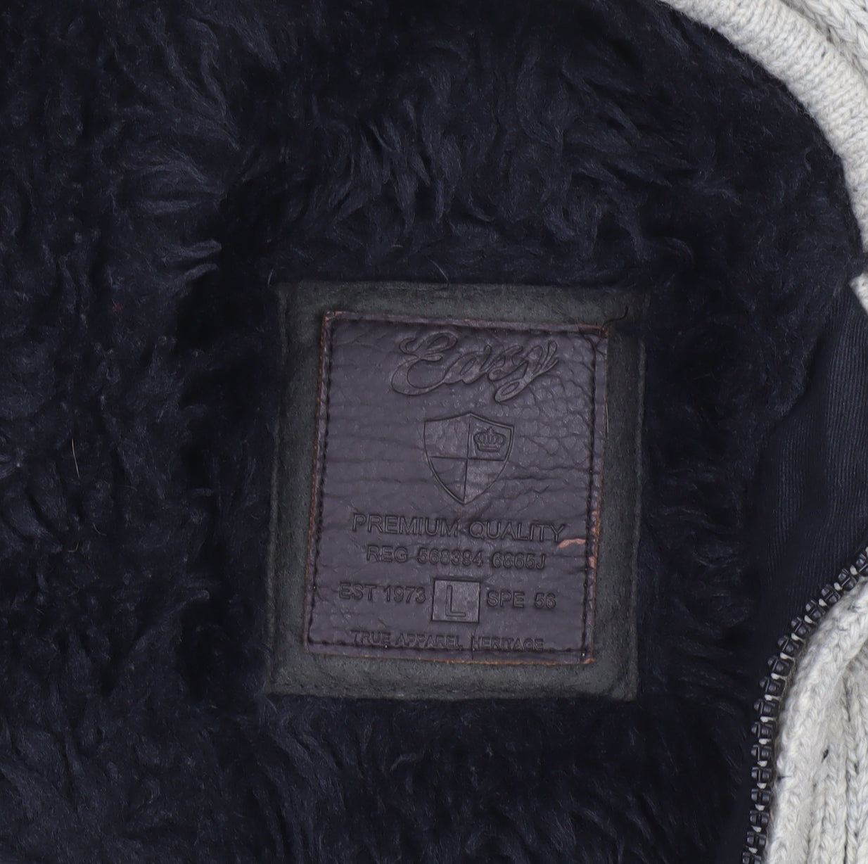 Edey Mens Grey Hooded Chunky Knit Full Zip Jumper Size L