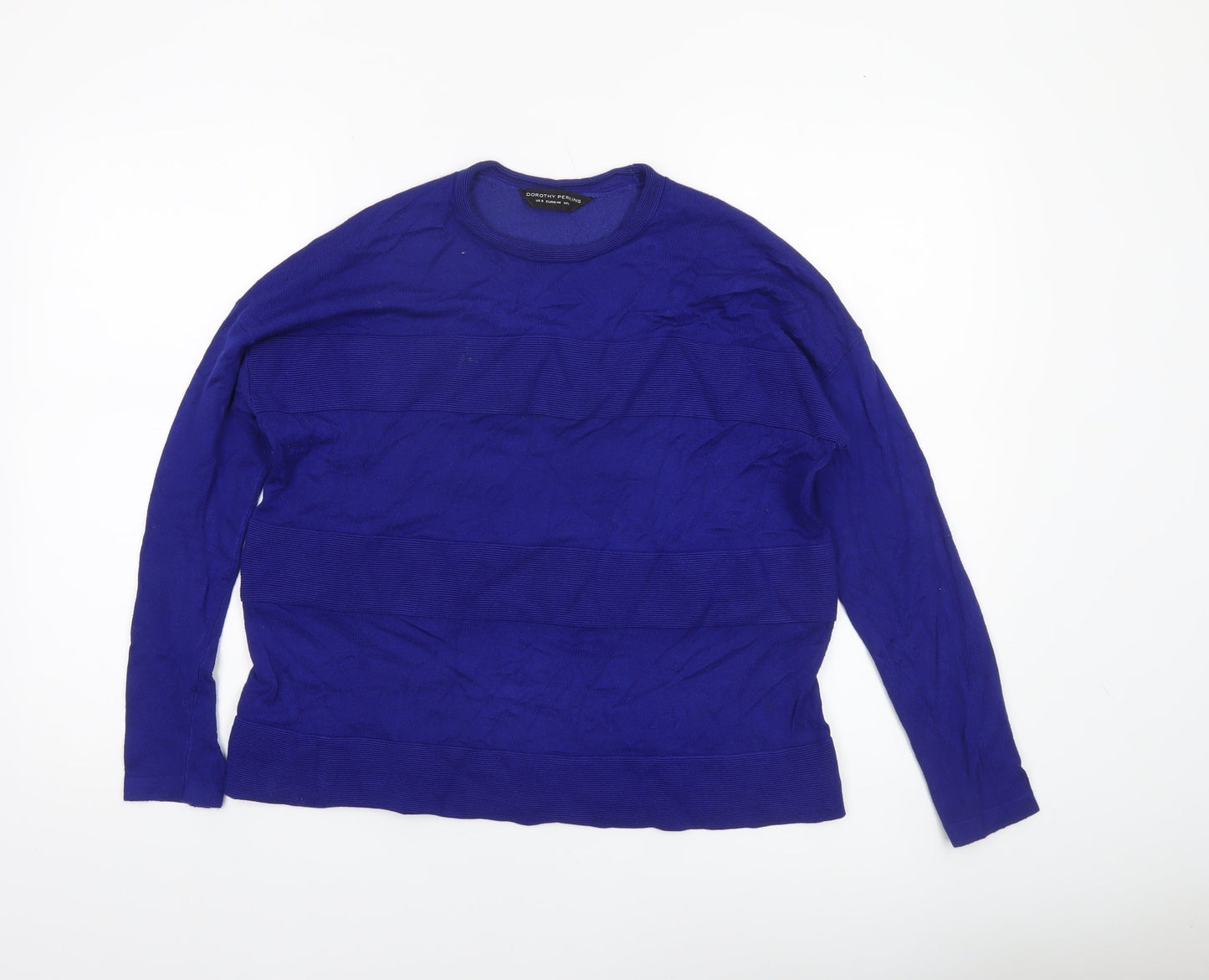 Dorothy Perkins Women's Blue Crew Neck Long Sleeve Jumper Size 12