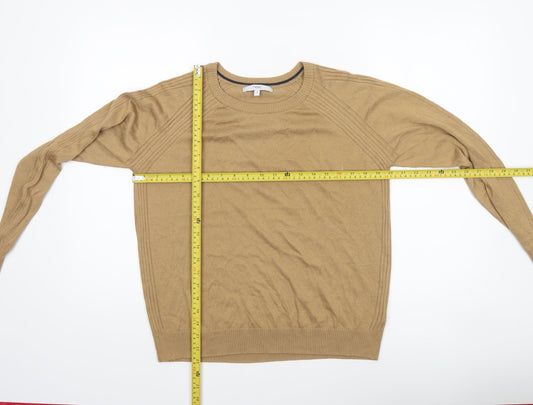Next Women Beige Crew Neck Long Sleeve Pullover Jumper Size 14