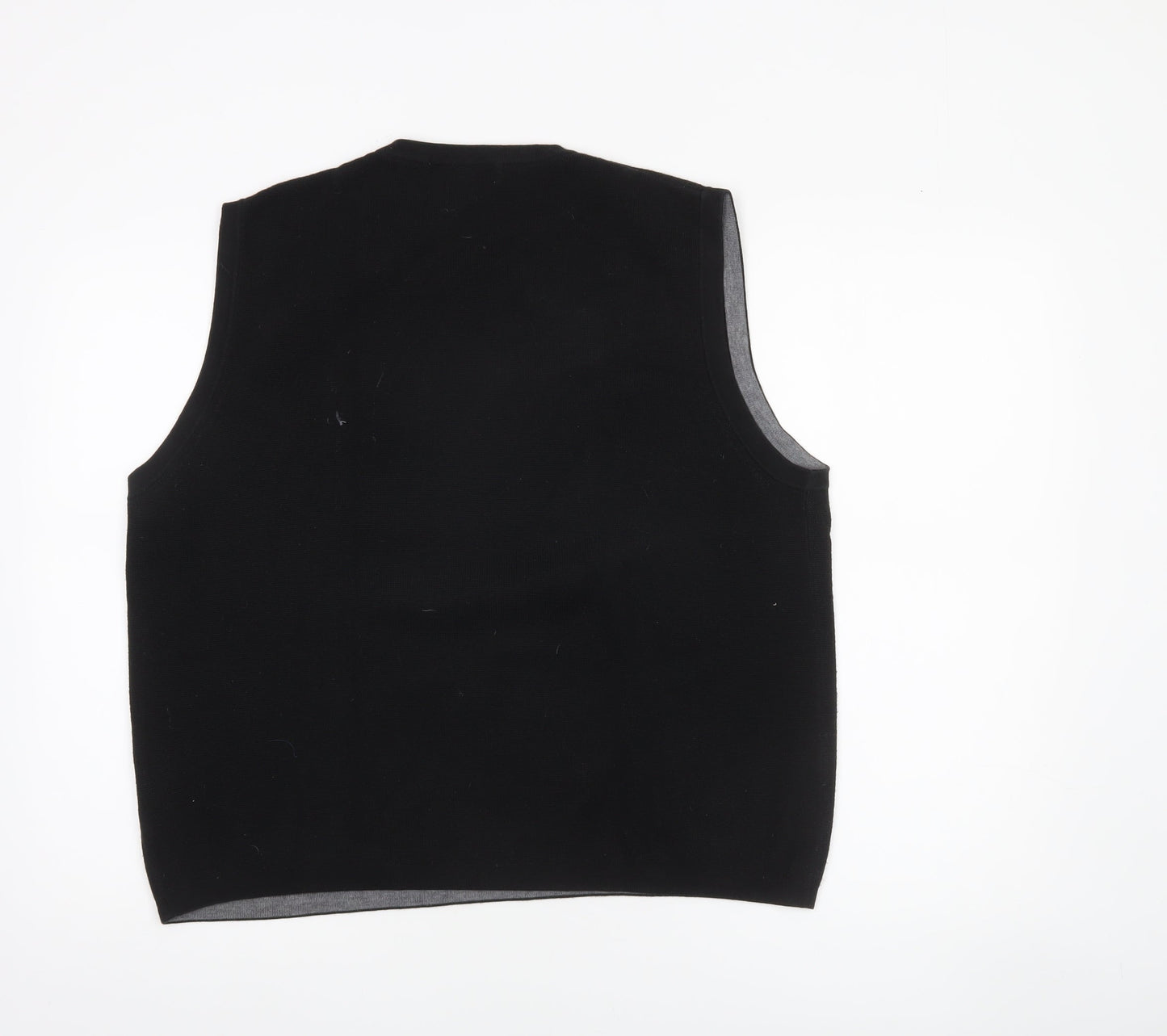 Eddie Bauer Men's Black Pima Cotton Knit V-Neck Vest M