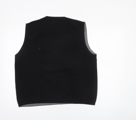 Eddie Bauer Men's Black Pima Cotton Knit V-Neck Vest M