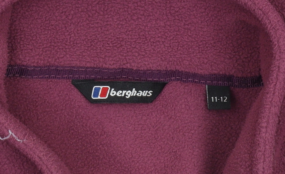 Berghaus Girls Purple Fleece Full Zip Jacket Size 11-12 Years Outdoor Wear